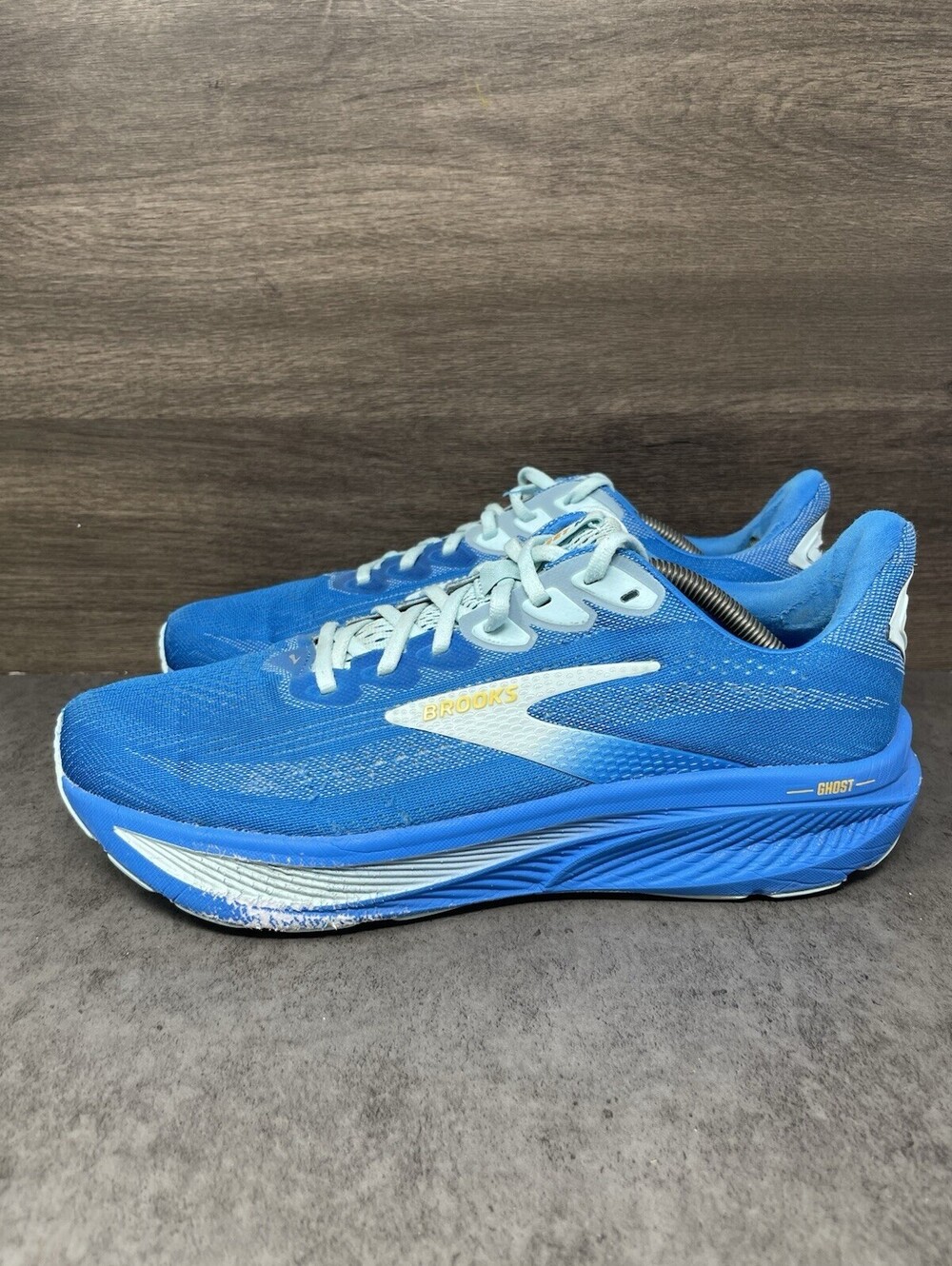 Brooks Ghost 17 Womens Size 8 B Blue Heron White Orange Running Walking Shoes